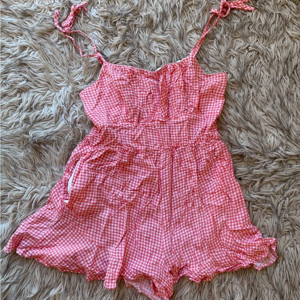 Lily Rose Pink Checkered Romper